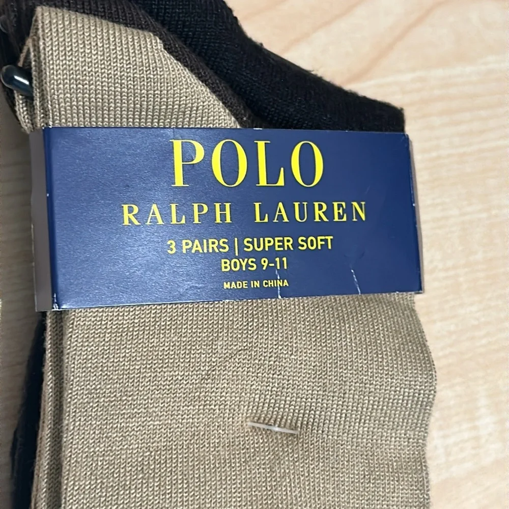 Polo Bundle - 6 Pairs Socks, 3 Dress Socks AND 3 Crew Socks